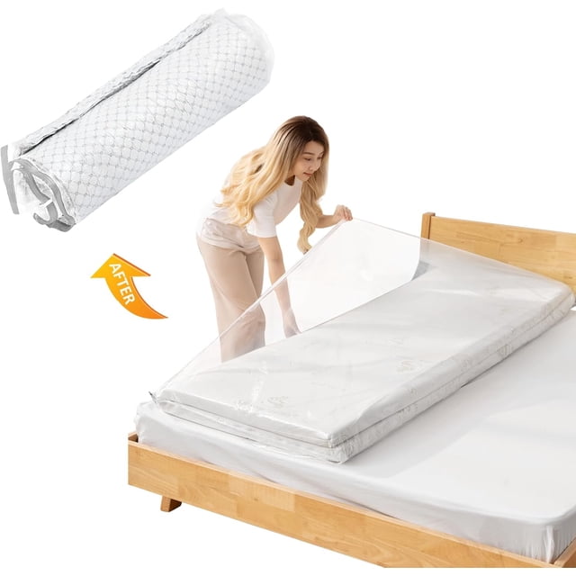 PinesC Vacuum Storage Bags For Mattress - Extra Large Vacuum Storage Bags With Double Zipper, Reusable & Saving Space, Vacuum Storage Bags Suitable for Suitable for Mattresses up to