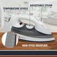 thumbnail image 2 of Newhouse 120V 1200-Watt Retractable Cord Steam and Spray Iron NHIR-001-R, Retractable Cord, Self-Cleaning, ETL Certified Home Essential, 2 of 7