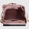 thumbnail image 4 of Women Straw Woven Bucket Backpack Summer Beach Female Flower Leather Splicing, 4 of 6