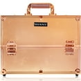 thumbnail image 2 of SHANY Essential Pro Makeup Train Case Cosmetic Box Portable Makeup Case Cosmetics Beauty Organizer Jewelry storage with Locks , Multi Compartments Makeup Box and Shoulder Strap - Rose Gold, 2 of 5