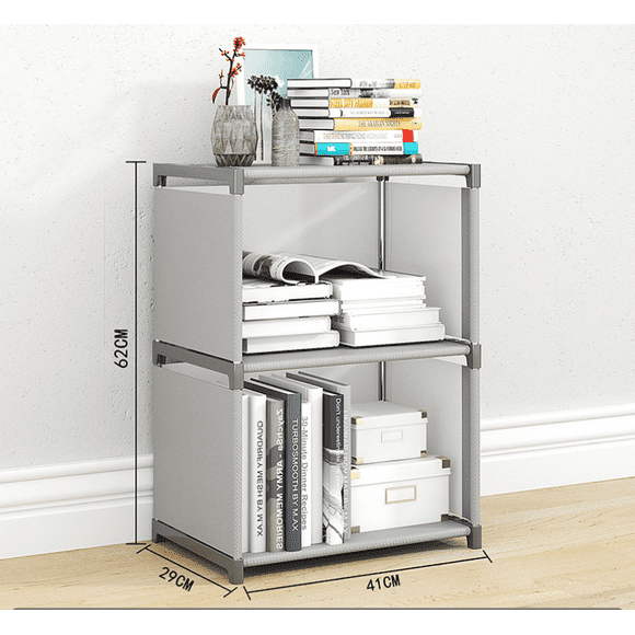 Zootealy 2 Tiers Cube Bookcase Book Shelf Multifunctional Storage Rack for Books Shoes Toys Green Plants Decorations Bedroom Study Room Kitchen