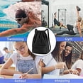 thumbnail image 5 of Mochila impermeable con cordón, bolsa deportiva con cordón de gran capacidad, bolsa deportiva impermeable con cordón y bolsillo con cremallera, bolsa de gimnasio para yoga, ciclismo,, 5 of 5