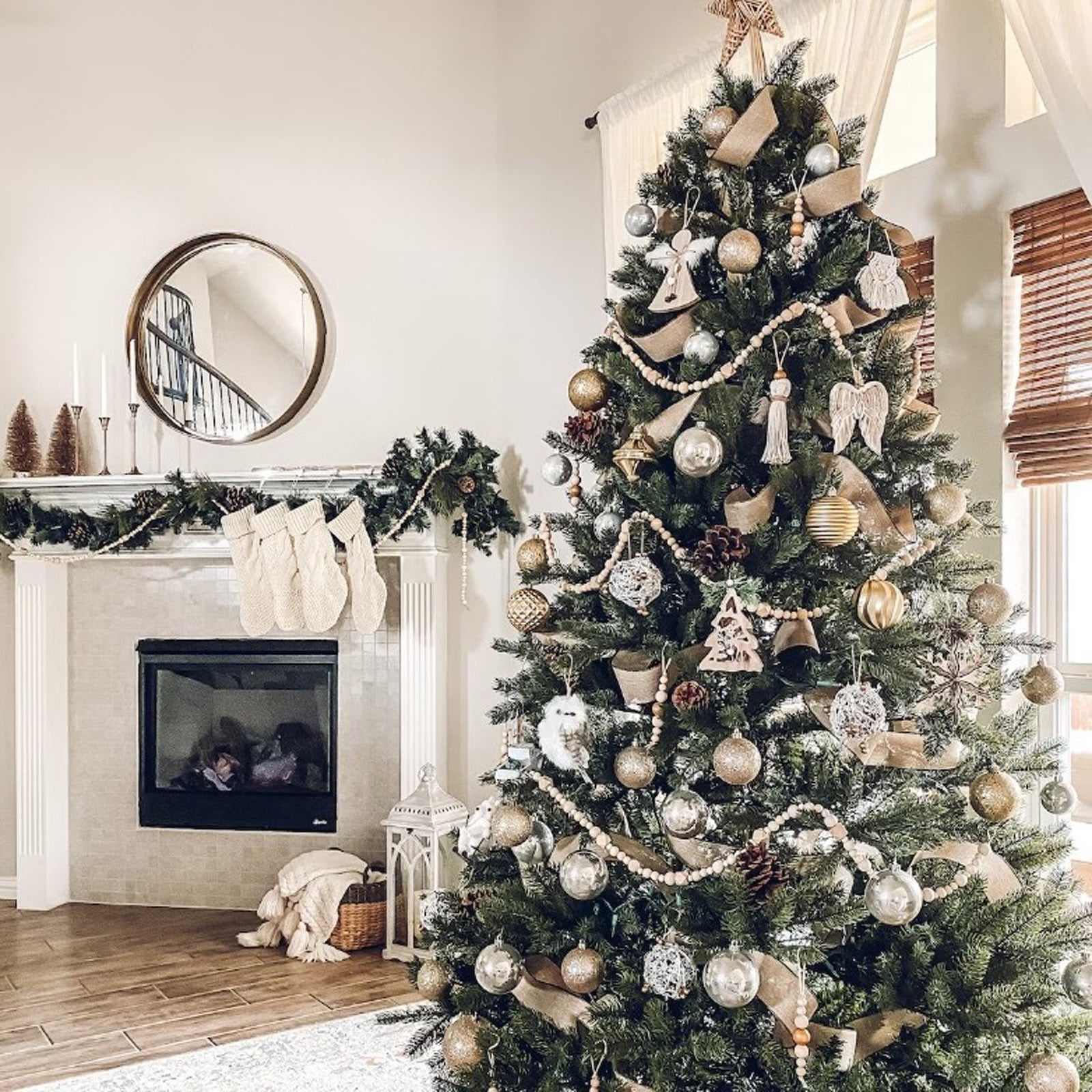 Wood Bead Christmas Garland,Christmas Wooden Bead Garland ,Xmas