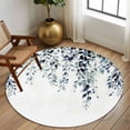 thumbnail image 2 of Round Rug 7Ft Washable Non-Slip, Blue Teal Eucalyptus Circle Area Rugs for Living Room Bedroom, Weeping Botanical Leaf Watercolor Indoor Floor Mats Carpet Runner for Home Decor Aesthetic, 2 of 8