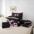 thumbnail image 6 of Castle Fairy Teens Black Pink Bow-Tie Twin Bedding Sets 7-Piece,Animal Leopard Cheetah Print Bedding Comforter Set Microfiber,Old Fashion Dreamy Princess Breathable Sheet Sets, 6 of 8