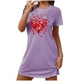 thumbnail image 2 of Sakmal Valentines Moomoo Nightgownss Women Love Lightweight Short Sleeve Sleep Dress Knee Length Heart Print Womens Nightgown XL, 2 of 6