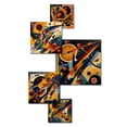 thumbnail image 3 of Designart "Vibrant Multicolor Geometric Shapes in Orange I" Modern Geometric Metal Art Living Room Set, 3 of 5