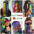 thumbnail image 5 of Youloveit 11 Pcs/36 Pcs Colored Party Highlights Colorful Clip in Hair Extensions 22 inch Curly Wavy Straight Synthetic Hairpieces for Women Kids Girls, Rainbow (Colorful Set), 5 of 6