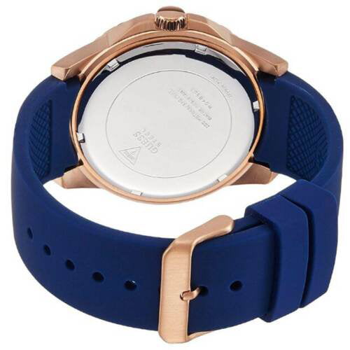 Guess W0485G1 Men's Maverick Blue and Rose Gold Tone Dial Watch 