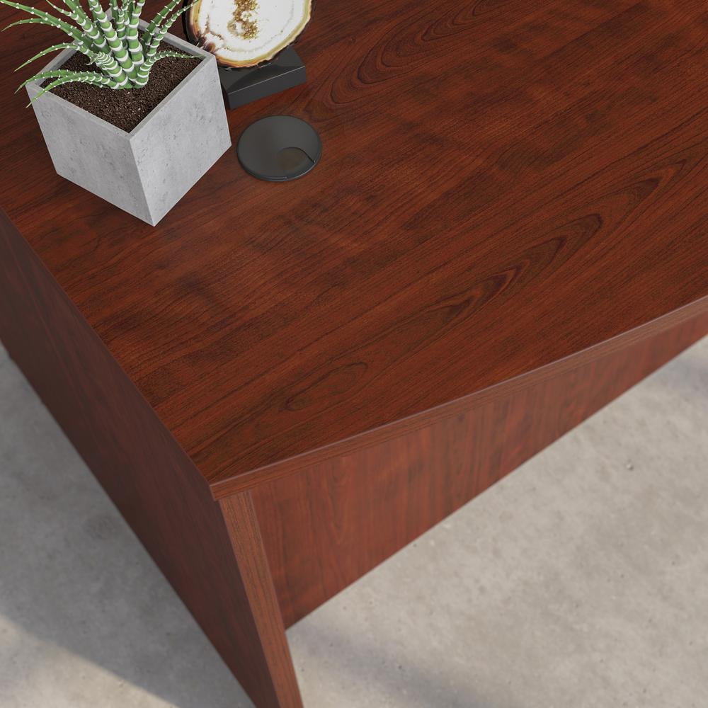 Sauder Affirm Engineered Wood Bowfront Executive Desk in Classic Cherry