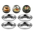 thumbnail image 3 of CIMAXIC 6 Pcs Assiettes en Acier Inoxydable Assiettes Rondes Plateaux de Rangement pour Fruits Assiettes à Pâtes (Argent),5.91"X5.91"X1.18 Pouces, 3 of 4