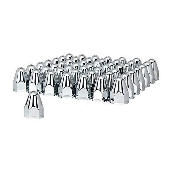 1-1/2" x 2-3/4" Chrome Plastic Slotted Bullet Nut Cover - Push-On (60/Pack)