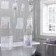 thumbnail image 5 of Cortina de ducha translúcida multifuncional almacenamiento impermeable para el baño, cortina de ducha resistente a los mohos, cortina de ducha gruesa con bolsillos, 5 of 9