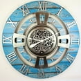 thumbnail image 6 of THE GEARS CLOCK Wall Clock with Real Moving Gears EN-LI_ 24 in Round Ocean-Blue, 6 of 11