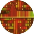 thumbnail image 1 of Ahgly Company Machine Washable Indoor Round Transitional Tomato Red Area Rugs, 3' Round, 1 of 7