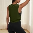 thumbnail image 4 of Vinsonshop Workout Tank Tops Woman, Large Armhole Tank Tops for Women Workout Sport Athletic Yoga Running Gym Loose Crop Sleeveless Shirts Dark Green L, 4 of 7