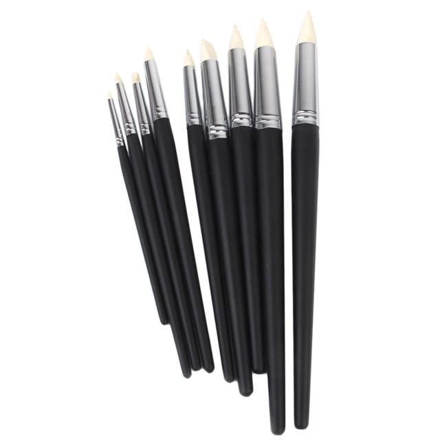 Bolígrafos flexibles para esculpir arcilla, moldeadores de goma, herramientas para limpiar, 9 Uds., negro Baoblaze modeladores de arcilla