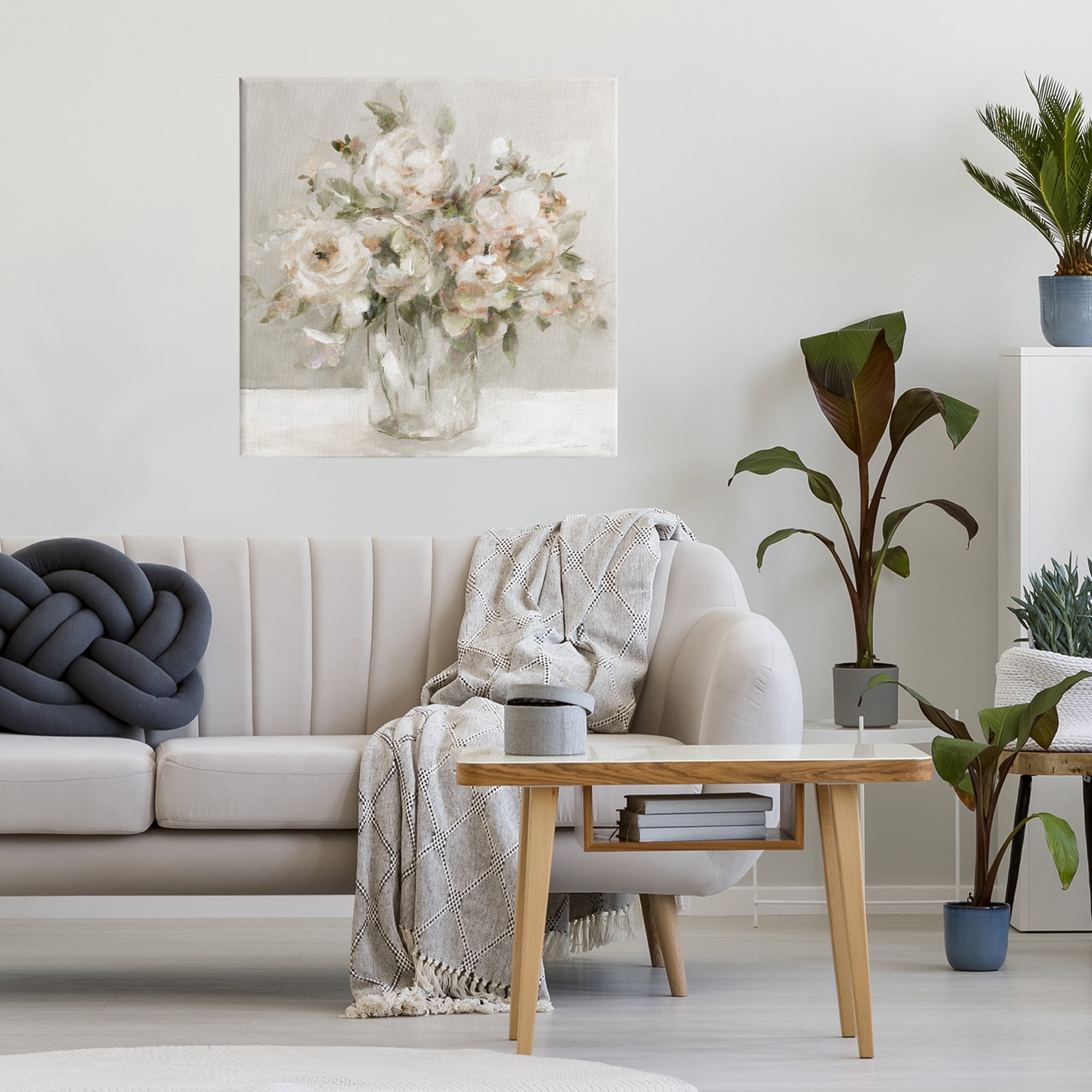 Stupell Industries Soft Neutral Floral Still Life Canvas Wall Art, design by Carol Robinson