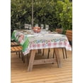 thumbnail image 4 of 60x84 Inch Outdoor Tablecloth with Umbrella Hole Zipper Rectangle Easter Rectangular Tablecloths Outside Waterproof Spring Bunny Botanical Flowers Herbs Eggs Plaid Patio Table Cover for Picnic Party, 4 of 8