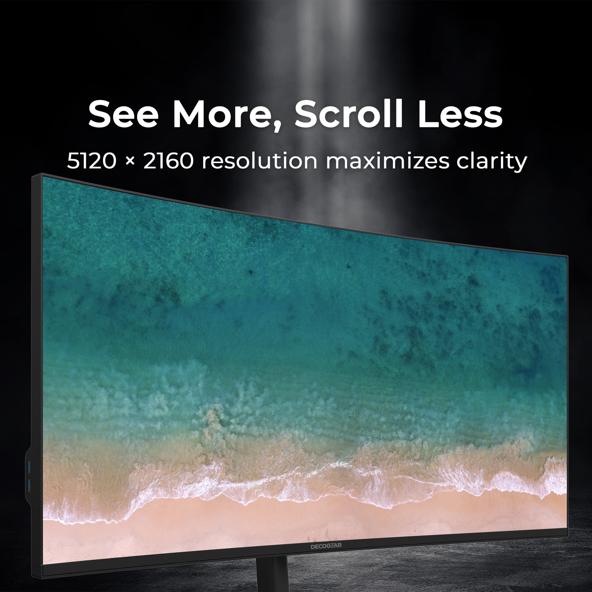 Deco Gear 40” Curved 5K2K Nano IPS Monitor, 5120×2160 Ultrawide 21:9 Display, 120Hz, 65 W USB-C PD, HDR, Adaptive Sync, Built-in Speakers