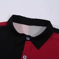 thumbnail image 6 of Men's Color Block Shirts Long Sleeve Button Down Shirt Loose Fit Spring Fall Casual Comfy Tops Red XXL, 6 of 6