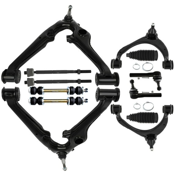 cciyu Upper Lower Control Arm Outer Inner Tie Rod w/ Boots Sway Bar Link - 12pcs Front Suspension Kit Fit 16-18 For Chevy Silverado 1500 16-20 Suburban Tahoe 16-18 For GMC Sierra 1500 16-20 Yukon