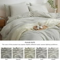 thumbnail image 6 of Striped Duvet Cover Set King Size 3 Pcs Breathable Durable 100% Washed Cotton Comforter Cover for All Seasons Chic Linen Like Textured Bedding Set (White Black Pinstripes, King), 6 of 6