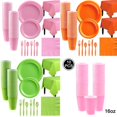 thumbnail image 1 of Tongliya 1 Set Plastic Monochrome Party Disposable Plastic Plate Cup Set Green 7 Inch Plastic Plate 10PCS, 1 of 9