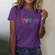 thumbnail image 5 of Blusas de Manga Corta para las Mujeres Divertida Impresión Cuello Redondo Camiseta Vintage, Blusas de Primavera para las Mujeres, 5 of 6