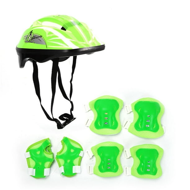 Zmeidao - Juego de 7 cascos de bicicleta para niños, ajustables, con rodilleras, coderas y muñequeras, para niños de 3 a 10 años, para niños y niñas, para patinar, patinetas, scooters, patinetes y