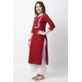 thumbnail image 3 of Rajnandini Women's Pure Cambric Cotton Embroidered Kurti (JOPLJPR118-5XL_Maroon), 3 of 5