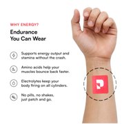 Pure Patch® Energy Patch – Botanical-Inspired Topical Patch with Caffeine, Amino Acids, and Electrolyte Blend – Non-Ingestible Format – 30 Patches
