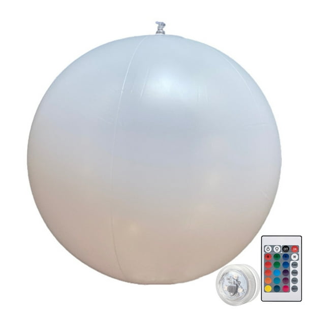 Playa Piscina Inflable Globo LED Control Remoto Luminable 16 Colores Inflableon Fiesta Cumpleaños