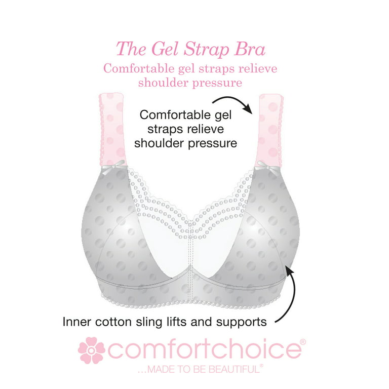 Comfort Choice Women's Plus Size Comfort Choice Wireless Gel Strap Bra Bra