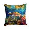 thumbnail image 2 of Loggerhead Sea Turtle Throw Pillow 14 in x 14 in, 2 of 2