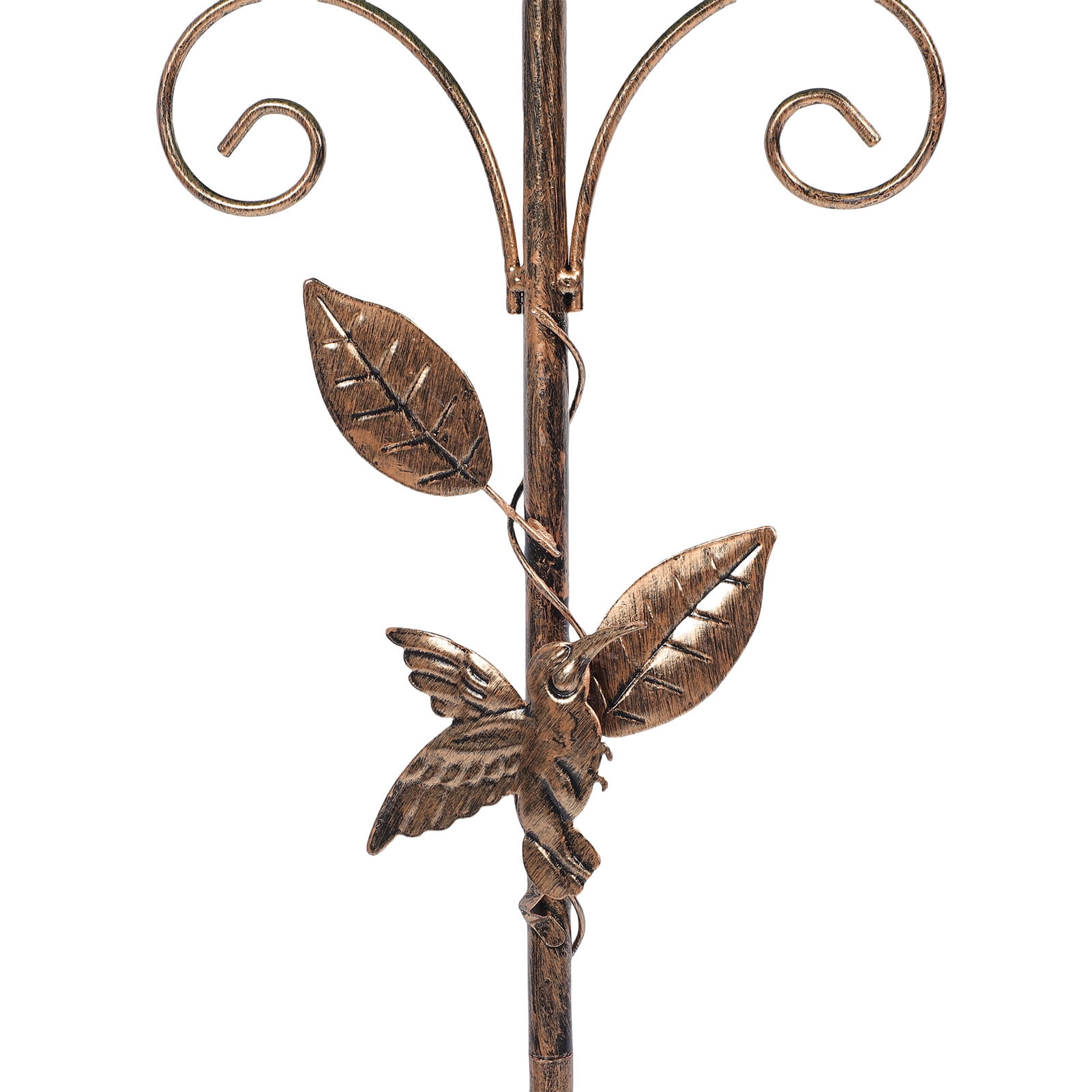 Riousery Vintage Freestanding Metal Bird Bath Bowl Feeder with Stake, Height Adjustable Standing Birdbath Birdfeeder for Garden Terrace Backyard Decor, Cold Proof, Bronze, 30.3 inches / 77 cm