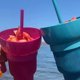 thumbnail image 3 of Taza de estadio con tazón para refrigerios, taza para refrigerios, taza para refrigerios a prueba de fugas, taza y vaso reutilizables para refrigerios para adultos, niños, azul B, 3 of 5