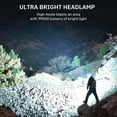 thumbnail image 2 of Rechargeable Headlamp Super Bright 99000 Lumens, 2Pack LED Head Lamp with 3 Modes, 90° Adjustable Lights for Forehead, IPX6 Waterproof HeadLamps Adults Camping Hunting Hiking, 2 of 5