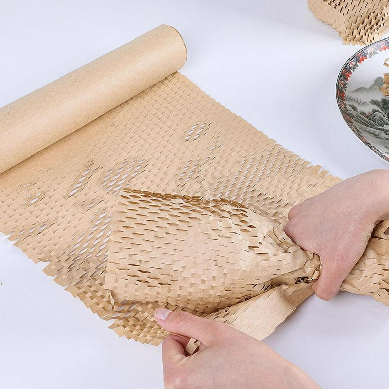  IKONICBLISS Honeycomb Packing Paper for Moving - 12 inch x 105  feet, Recyclable Cushioning Paper for Shipping Breakables with Bonus 20  Fragile Stickers and 100 feet Jute Rope : Office Products