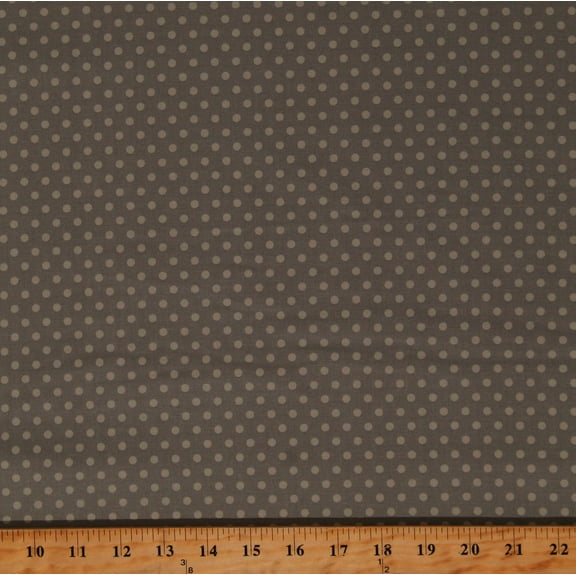 Cotton Greige Goods Sheryl Johnson Polk a Dots Circles Designs Patterned Historical Grey Cotton Fabric Print by the Yard (R310237-GREY)