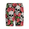 thumbnail image 4 of Easygdp Skull and Roses Men's Short Pajama Pants, Sleep Shorts, Household Pants, Casual Pants with Pockets - Large, 4 of 9