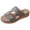 Grey, variant on Rokment Women's Platform Wedge Slip on Walking Sandals 2026 Summer Vintage Casual Leather Buckles Open Toe Chunky Mid Heel Dress Slides for Woman Beach Green Size 6