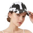 thumbnail image 4 of Women All Over Cow Print Twill Baseball Cap, JIANLAI Trendy Animal Spotted Curved Brim Dad Hat, Adjustable Back Strap Lightweight Breathable Fashion Headwear, 4 of 4