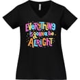 thumbnail image 3 of Inktastic Everything is Gonna be Alright Inspirational Quote Women's Plus Size V-Neck T-Shirt, 3 of 5