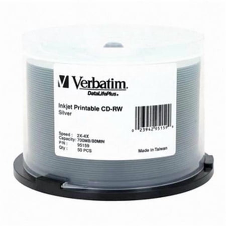 Verbatim DataLifePlus 4x CD-RW Media 700MB Ink Jet Printable 120mm Standard