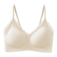 thumbnail image 2 of Bixock Women's Wireless Bras Solid Color Lace Details Posture Correction Thin Padding Breathable Fabric Gentle Lift All Day Daily Wear Bra, 2 of 5
