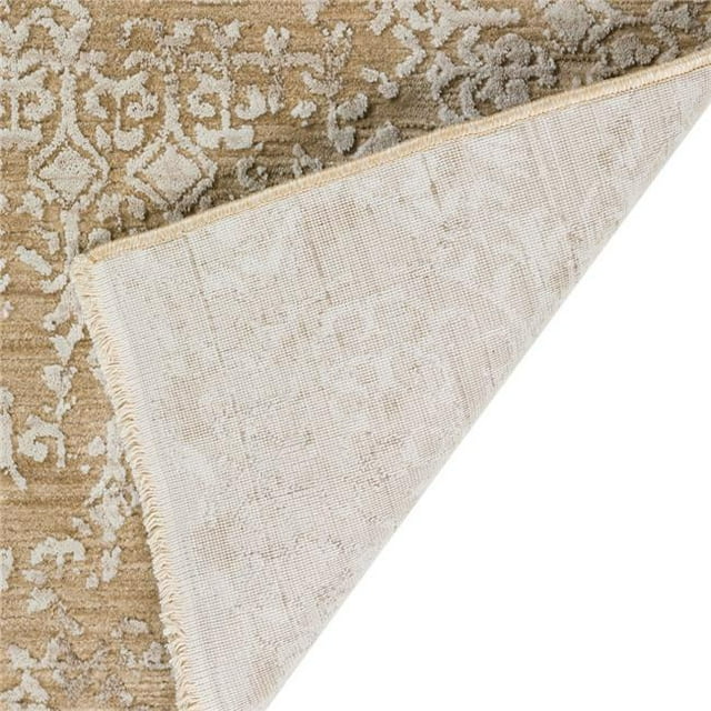 HomeRoots 493114 8 x 10 ft. Beige Oriental Rectangle Area Rug with Fringe