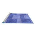 thumbnail image 2 of Ahgly Company Machine Washable Indoor Rectangle Patchwork Blue Transitional Area Rugs, 7' x 10', 2 of 4