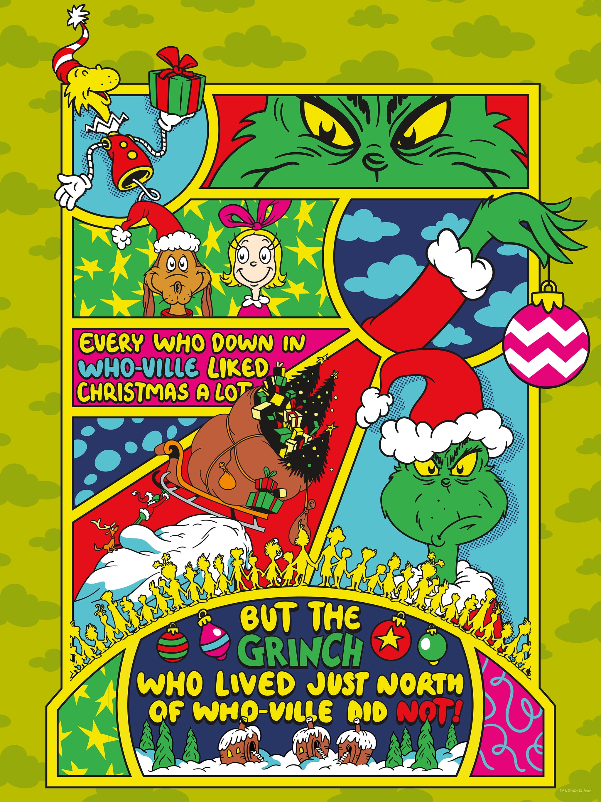 Ceaco Dr. Seuss Grinch 3 In 1 Multipack Interlocking Jigsaw Puzzle for Adults Ages 14-99 Years