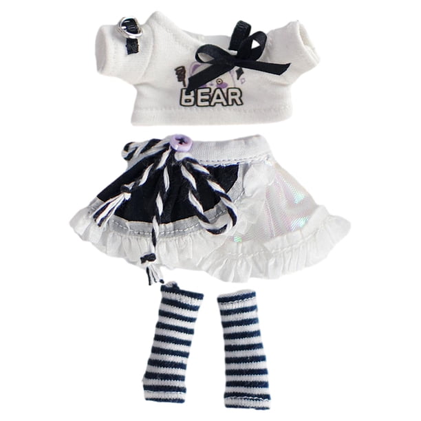 Ropa para muñeca bebé 1:12 Hugo vestido para muñecas Ob11 accesorios para muñecas en miniatura Blanco